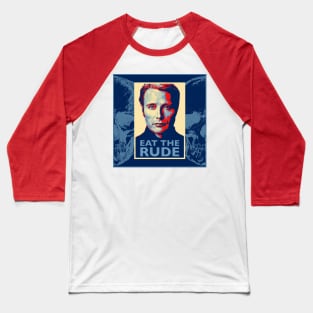 Eat the Rude Hannibal Lecter Poster Baseball T-Shirt